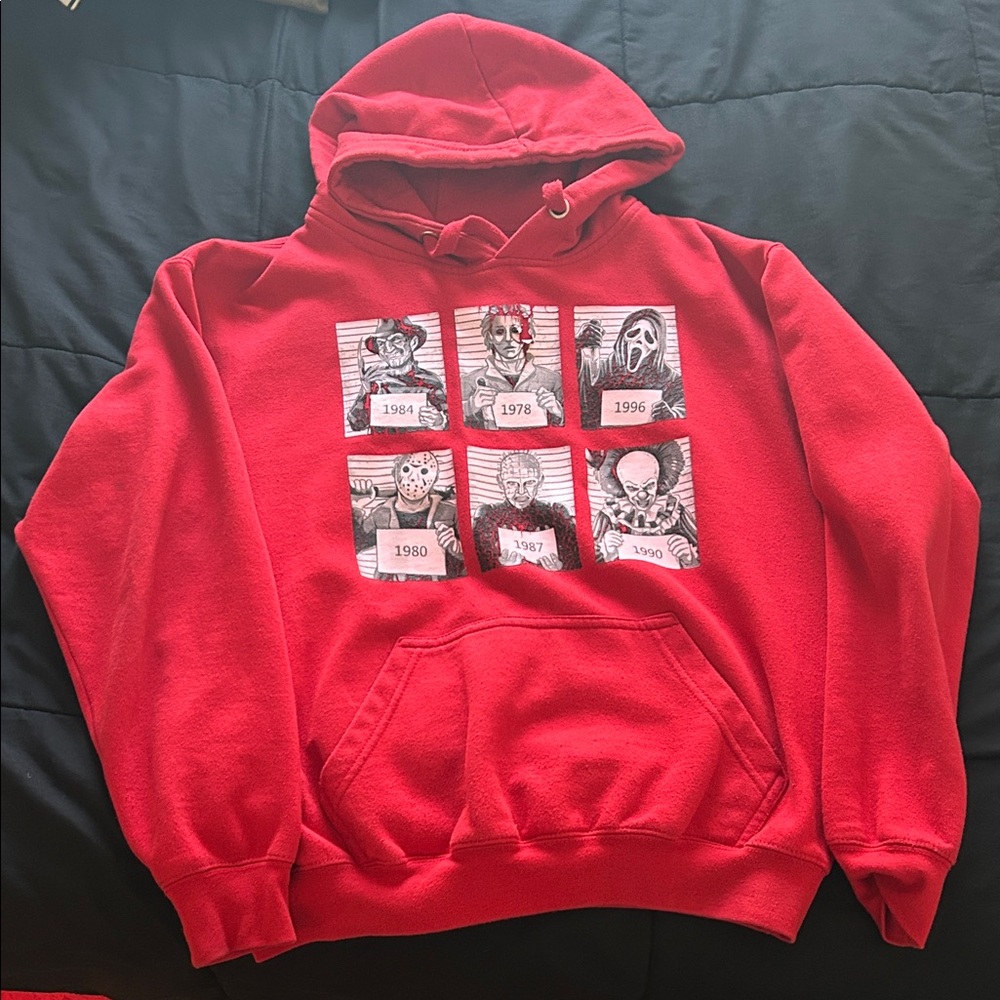 Red Graphic Hoodie for Men